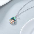 wholesale 925 Sterling Silver Axolotl Pendant with Labradorite and Abalone Shell Necklace-0-5