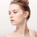 wholesale 925 Sterling Silver Teardrop Blue Agate Mermaid Drop Earrings Gift for Her-0-4