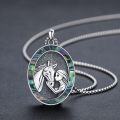 wholesale 925 Sterling Silver Horse & Girl Pendant Necklace for Women Gifts-0-1