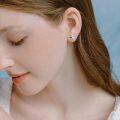 wholesale 925 Sterling Silver Platinum Plated Cute Dinosaur Red Heart Crystal Stud Earrings-0-3