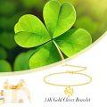wholesale 14K Gold Four-Leaf Clover Charm Anklet for Women Girls s-0-2