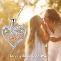 wholesale 925 Sterling Silver Rose Gold Plated Mom Infinity Heart Pendant Necklace With Cubic Zirconia-0-4