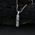 TOUPOP 925 Sterling Silver Stone Cylinder Dragon Eagle Wolf Cremation Necklace Pendant Memorial Jewelry-0-2
