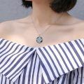 TOUPOP Sterling Silver Abalone Shell Crystal Phoenix Necklace-0-2