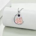 wholesale 925 Sterling Silver Black Onyx I Love You to the Moon & Back Sisters Pendant Necklace for Women-0-3