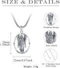wholesale 925 Sterling Silver Saint Gabriel Angel Pendant Necklace for Men Women Catholic Medal Charm Prayer Gift 45cm Chain-0-5