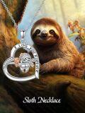 wholesale 925 Sterling Silver Sloth Heart Love You Forever Pendant Necklace for Women-0-1