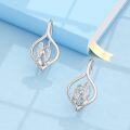 wholesale 925 Sterling Silver Teardrop Mother Daughter Heart Leverback Earrings-0-2