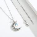 wholesale 925 Sterling Silver Opalite Crescent Moon Pendant Necklace with Celtic Knot Design-0-2