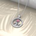 wholesale 925 Sterling Silver Bunny Flower Pendant Necklace for Women Gifts-0-3