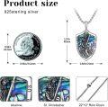 wholesale 925 Sterling Silver Saint Christopher Shield Shape Abalone Shell Religious Pendant Necklace -0-3
