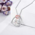 wholesale 925 Sterling Silver Cute Dog Heart Necklace s For Women Dog Lover-0-1