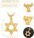 wholesale Gold 925 Sterling Silver Star of David Necklace with Chain Jewish Pendant Gift for Men-0-1