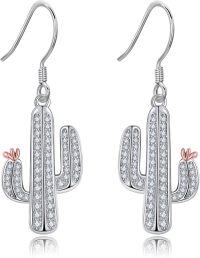 wholesale 925 Sterling Silver Cactus Dangle Drop Earrings Nature Jewelry for Women Mom Grandma-Cactus