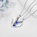 wholesale 925 Sterling Silver Butterfly Heart Pendant Necklaces Gift for Mom Daughter Sisters-0-2
