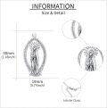 wholesale 925 Sterling Silver Virgin Mary Pendant Necklace with Pray For Us Inscription - Catholic Christian Gift for Women and Men-0-4