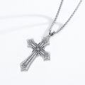 wholesale 925 Sterling Silver Gothic Cross Necklace with Intricate Design and Chain for Men & Women - Perfect Religious-0-1