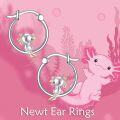 wholesale 925 Sterling Silver Axolotl Charm Hoop Earrings Gift for Women and Girls-0-5