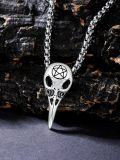 wholesale 925 Sterling Silver Pentagram Raven Skull Pendant Necklace  Gothic Jewelry for Men & Women-0-2