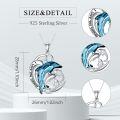 wholesale 925 Sterling Silver Blue Crystal Dolphins Pendant Necklace Gift for Women Girls Mom Girlfriend-0-1