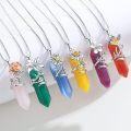 wholesale 925 Sterling Silver Carnelian Healing Crystal Lily Pendant Necklaces - Mothers Day Gifts for Mom Daughter Wife Sister Friends-0-2