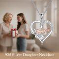 wholesale 925 Sterling Silver Hypoallergenic Daughter Infinity Heart Pendant Necklace Gift for Women-0-3