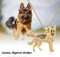 wholesale Gold 925 Sterling Silver German Shepherd CZ Pendant Necklace for Pet Lovers-0-4