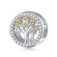 wholesale 925 Sterling Silver Tree of Life Birthstone Charms for Bracelets-11 Nov - Citrine-11 Nov - Citrine - Vine