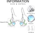 wholesale Gold 925 Sterling Silver Alligator Heart Moonstone Drop Earrings for Women-0-11