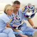 wholesale TOUPOP Nurse Gifts For Women Sterling Silver Stethoscope Stud Earrings Stethoscope Earrings With Circle Crystal Birthday Gifts For Women Nursing Doctor Medical Student Graduation -0-1