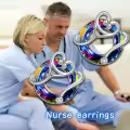 TOUPOP Sterling Silver Crystal Stethoscope Stud Earrings-0-1
