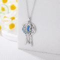 wholesale 925 Sterling Silver Sea Life Dreamcatcher Necklace - Blue Enamel & Crystal Accents-0-2