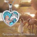 wholesale Sterling Silver Stone Horse Pendant Necklace for Women Horse Gift-0-40