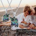 wholesale 925 Sterling Silver Abalone Shell Yin Yang Elephant & Wolf Cat Pendant Necklaces Jewelry Sets for Women Girls Gifts-0-5