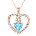 TOUPOP Sterling Silver Birthstone Forever Love Heart Pendant Necklace-0-0