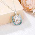 wholesale 925 Sterling Silver Turquoise Horse Head Pendant Necklace for Women Girls s-0-1