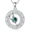 TOUPOP Sterling Silver Birthstone Zodiac Constellation Necklace-0-0