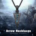 wholesale 925 Sterling Silver Blue Opal Arrowhead Pendant Necklace  Norse Viking Jewelry-0-3