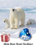 wholesale 925 Sterling Silver Blue Crystal Polar Bear Mommy and Me Pendant Necklaces for Women's Gifts-0-5