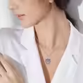 wholesale 925 Sterling Silver Heart Shaped Memorial Urn Necklaces Wholesale with Crystal and Funnel Set for Women/Men-0-2