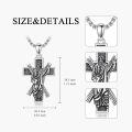 wholesale 925 Sterling Silver 3D Jesus on the Cross Pendant Necklace  Religious Protection Amulet Jewelry for Men-0-4
