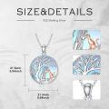 wholesale 925 Sterling Silver Moonstone Tree of Life Cat Pendant Necklace for Women Mom Wife Cat Lovers Gift-0-4