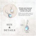 wholesale 925 Sterling Silver Blue Moonstone Celtic Clover Filigree Teardrop Dangle Leverback Earrings-0-2