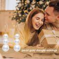 wholesale 14k Rose Gold Graduated Natural Freshwater Pearl Drop Earrings-0-4