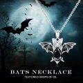 wholesale 925 Sterling Silver & Amethyst Gothic Bat Necklace - 18+2 Chain, Halloween Jewelry Gift for Women-0-5