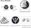 wholesale 925 Sterling Silver & Black Stone Viking Rune Poseidon Trident Stud Earrings 10mm-0-4