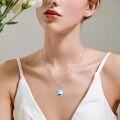 wholesale 925 Sterling Silver Teardrop Moonstone Mermaid Pendant Necklace for Women and Girls-0-1