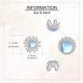 wholesale Sterling Silver & Moonstone Sunflower Earrings – Fashionable, Hypoallergenic, Lightweight Gift for Women-0-2
