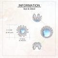 wholesale 925 Sterling Silver Blue Moonstone Daisy Flower Stud Earrings For Women-0-2