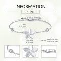 wholesale 925 Sterling Silver Starfish Charm Anklet with Cubic Zirconia Beach Jewelry for Women-0-1